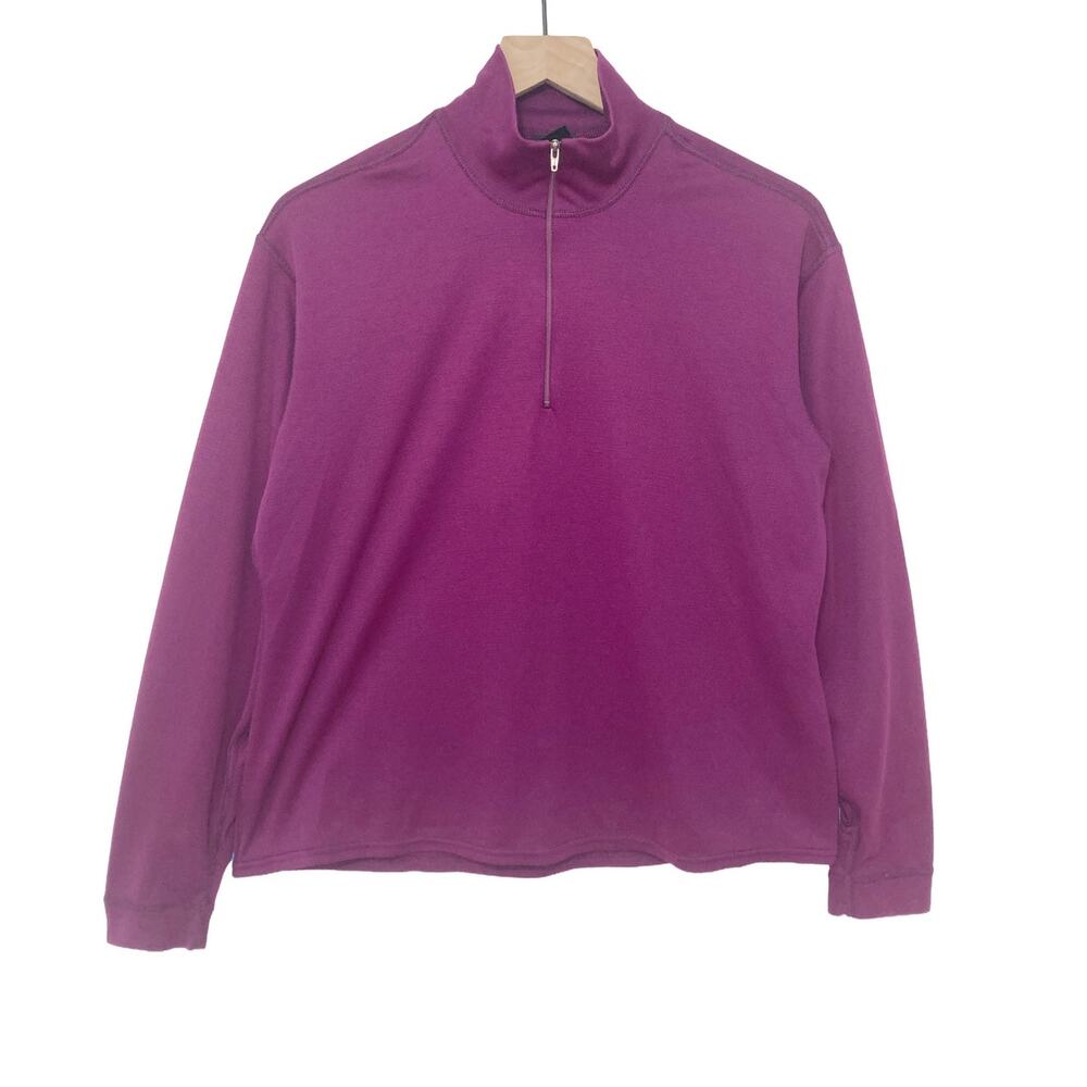 Vintage 90's Patgonia Capilene Active Layer Hiking Outdoors Magenta Zip Sweater